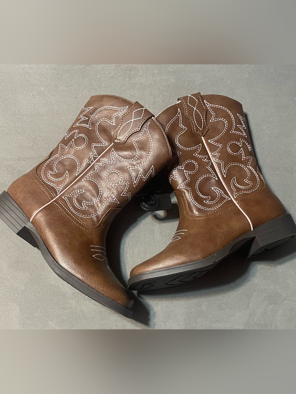 NWOT Wonder Nation Girls Brown Pink Western Cowgirl Cowboy Boots Size 1 - Picture 12 of 14